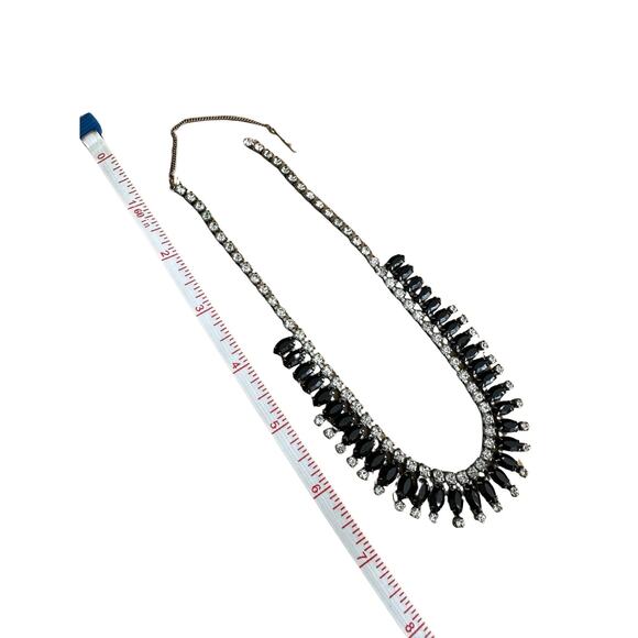 Vintage Clear and Black Glass Rhinestone Choker - Picture 6 of 6